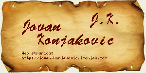 Jovan Konjaković vizit kartica